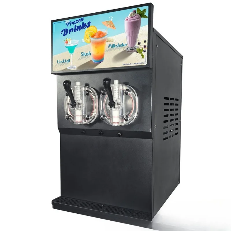 double-cylinder, triple-tank snow-melting machine, commercial smoothie cold drink equipment, juice and milk slush machine