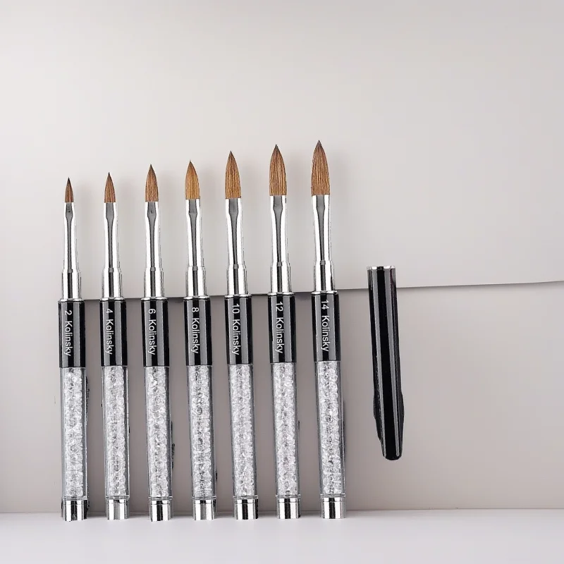 

Precision Kolinsky Nail Art Brush for Gel Polish Builder, Crystal Design, Salon Painting & Home Manicure Detailing Tool