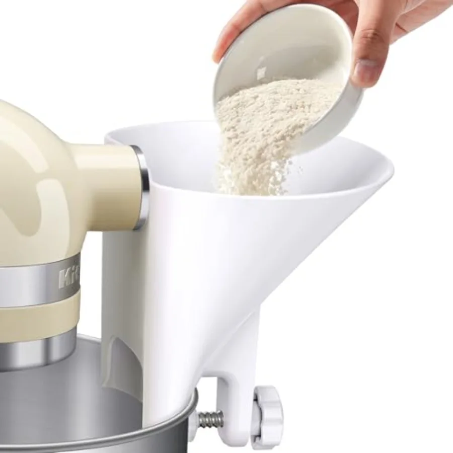

Воронка для муки для миксеров KitchenAid: аксессуары и насадки для различных стационарных миксеров KitchenAid (3.2-7 л) с широким горлышком для заливки
