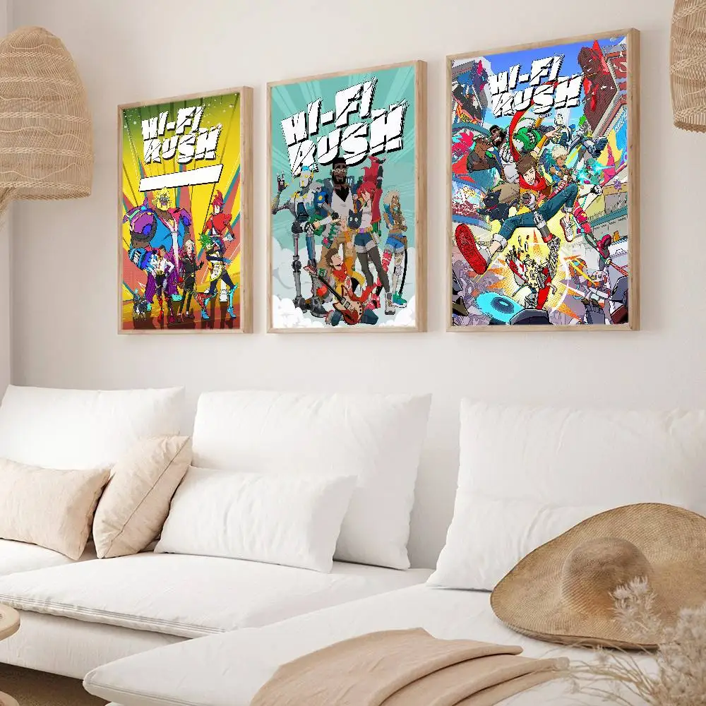 لوحات زخرفية لملصق Hi-Fi RUSH مناسبة لغرف المعيشة وغرف النوم والمكاتب والحانات