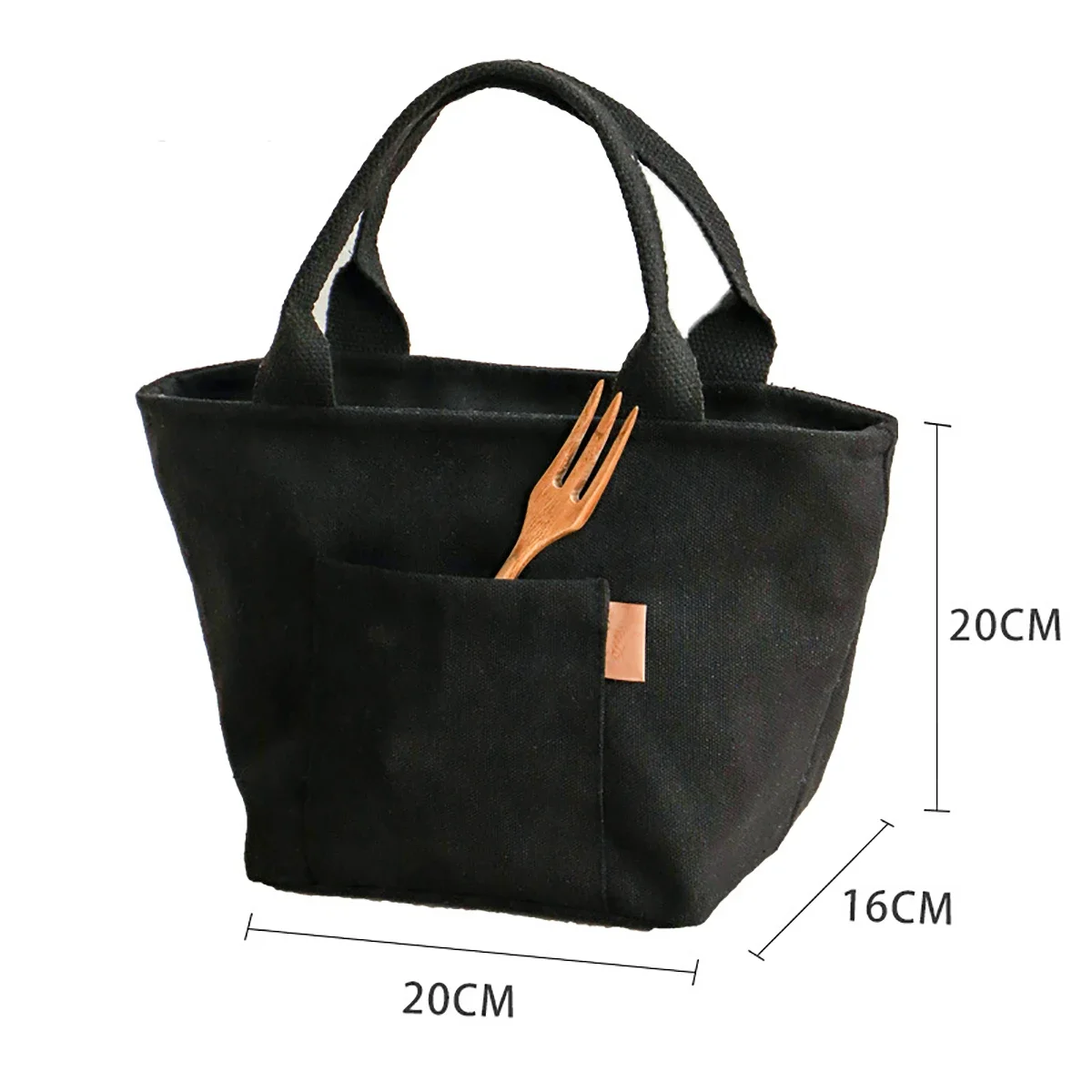 Vielseitige, isolierte Lunchtasche aus Segeltuch mit Reißverschluss – tragbare Aufbewahrungstasche für Reisen und Picknicks, leicht zu reinigender quadratischer Organizer