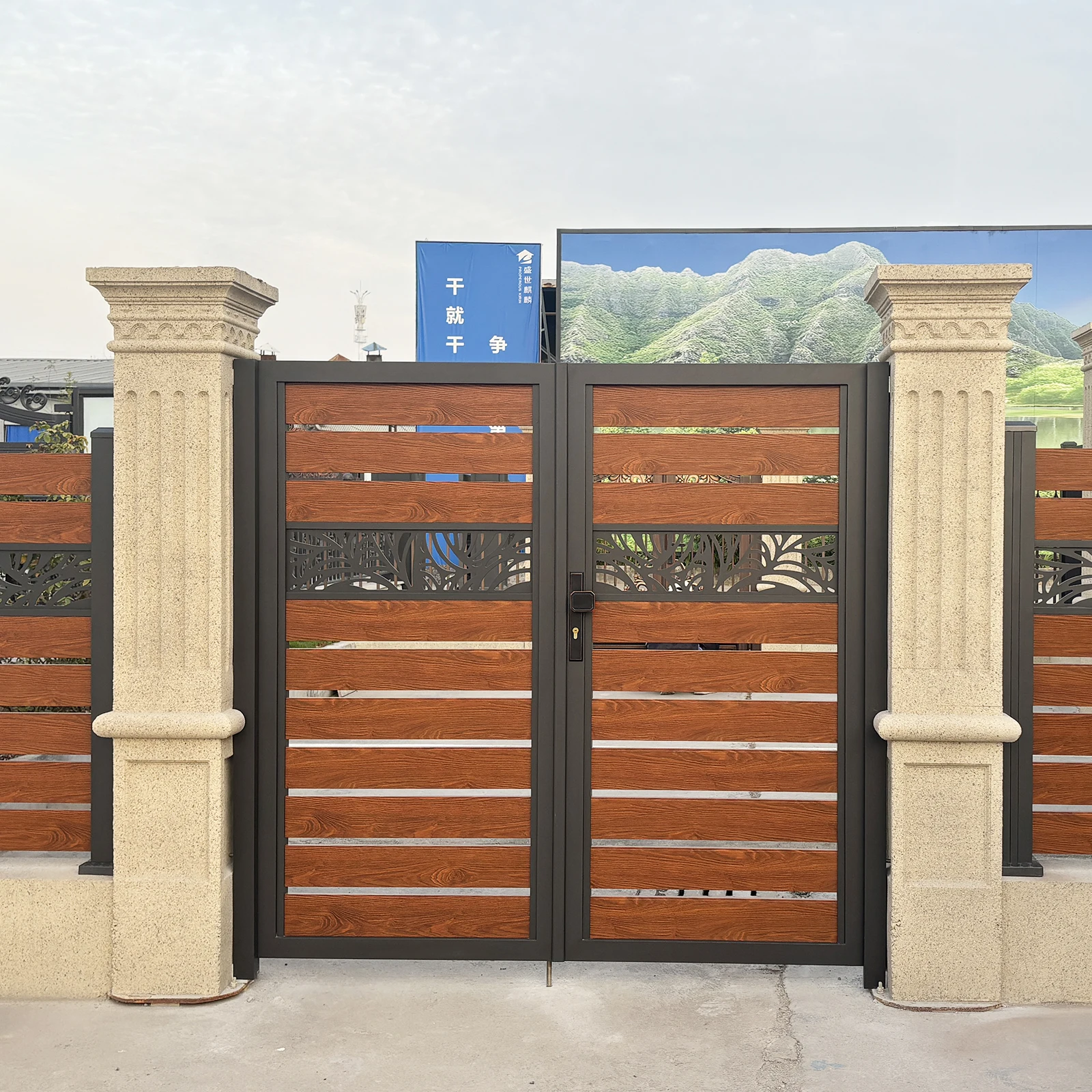 Aluminum Alloy Postmodern Security Gate for Villa & Courtyard Outdoor Use