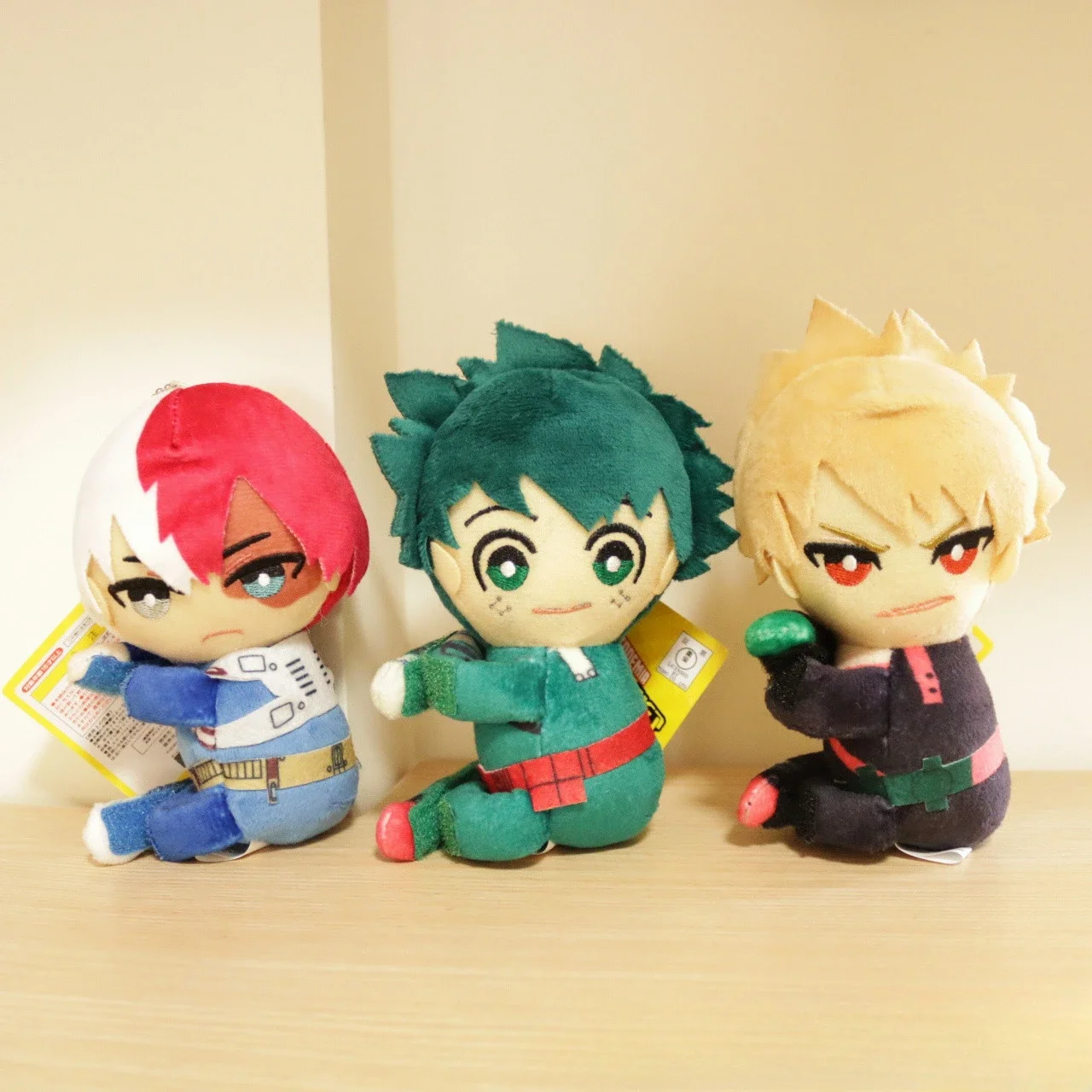 12cm Anime Midoriya Izuku Bakugou Katsuki Soft Stuffed Plush Toys Hobbies Exquisite Kawaii Schoolbag Decoration Gifts Boys