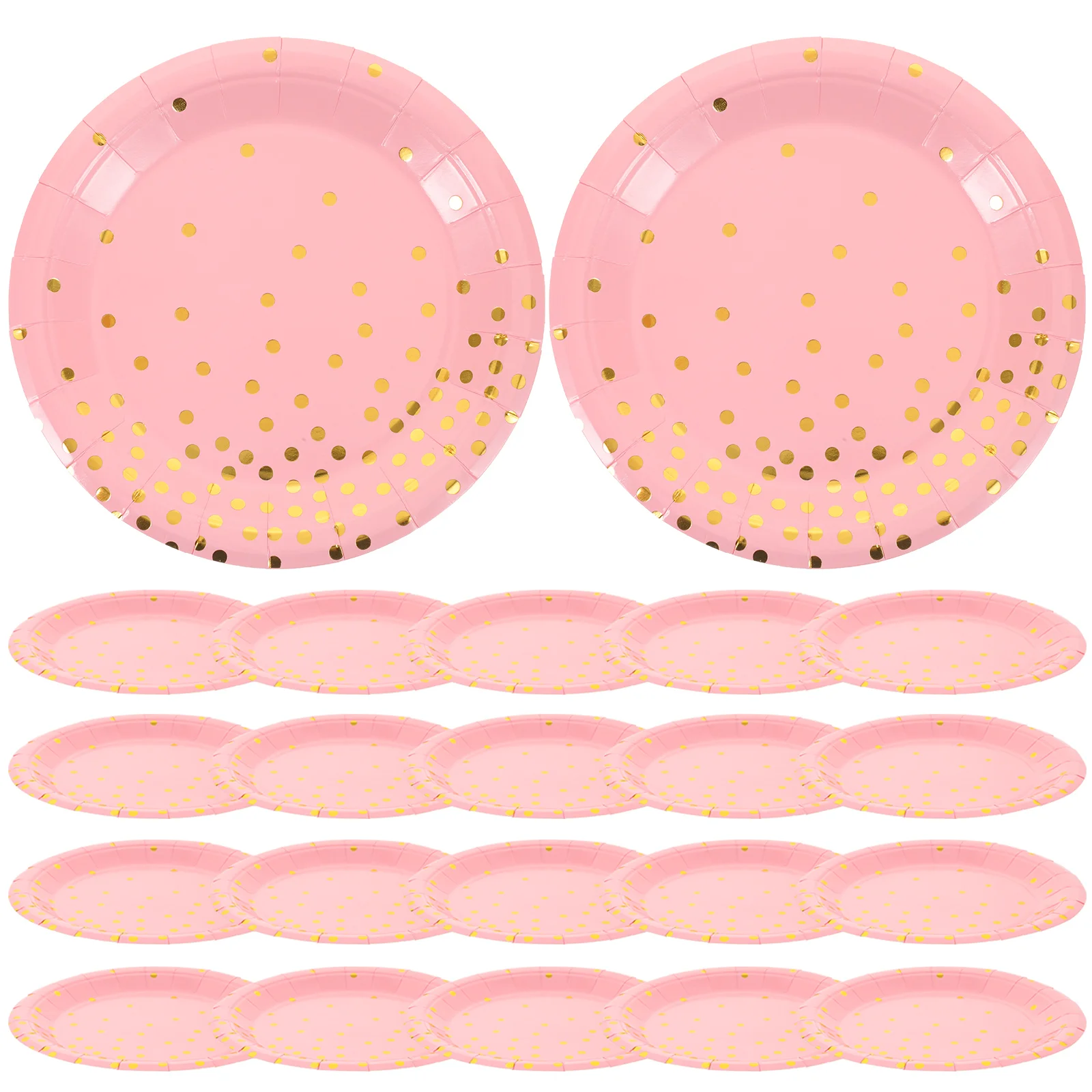 

50 Pcs Pink Plates Party Paper 7 Inch Round Dish Dinner Gathering Cake Household Dinnerware Delicate Food