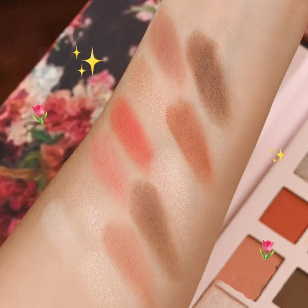 12-Color Glitter Eye Shadow Palette Matte Pearlescent With Mirror/Brush Brown Eyeshadow Plate Begonia Oil Paint Fine Flash