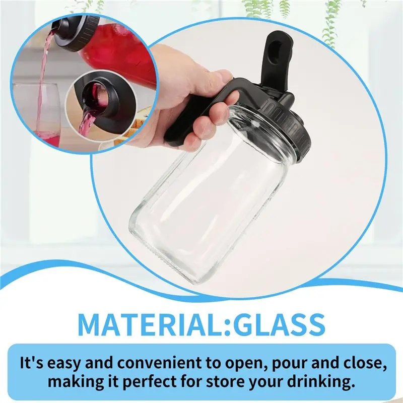 A93E-Breast Milk Pitcher Graduated Mason Jar Seal For Juice,Milk,Coffee,Tea,Lemonade,Drink