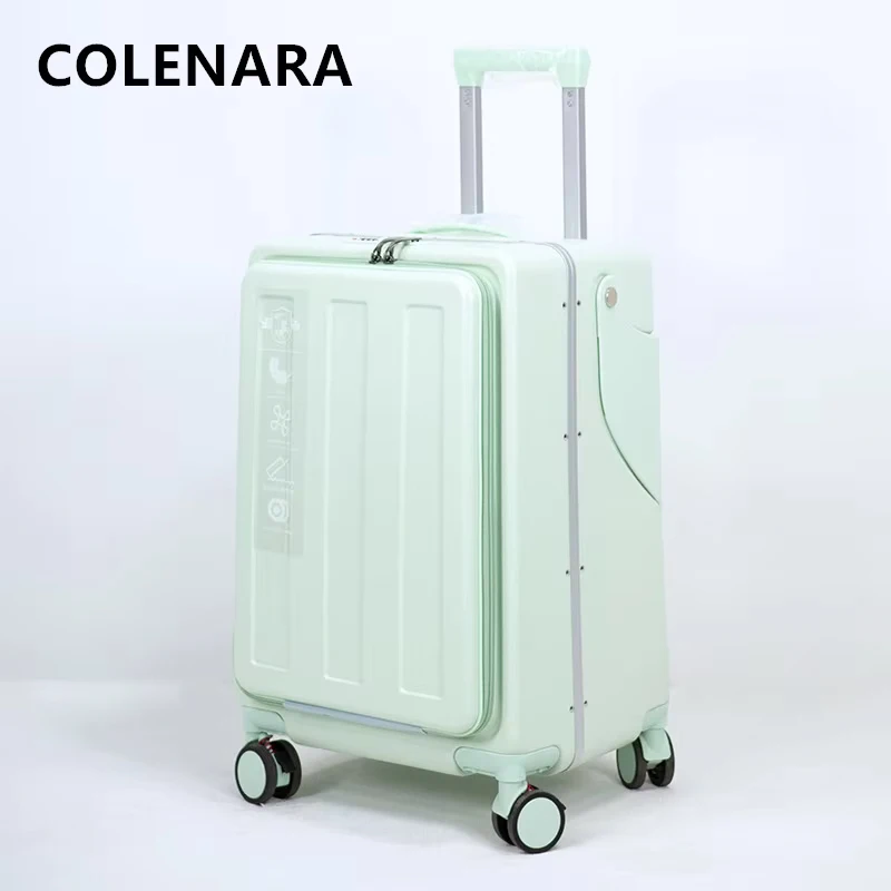 COLENARA High Quality Suitcase 22 Inches Aluminum Frame Travel Box Children Trolley Case ABS + PC Carry-on Travel Luggage