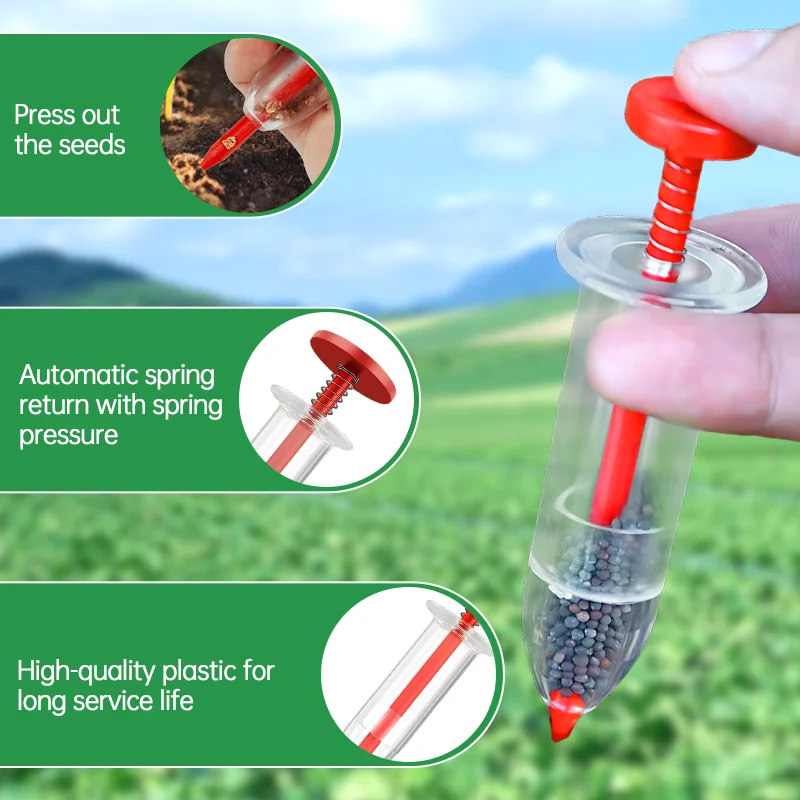 

1pc Seed Sower Dispenser, Handheld Manual Seeder for Garden, Adjustable for Pot & Vegetable Bed