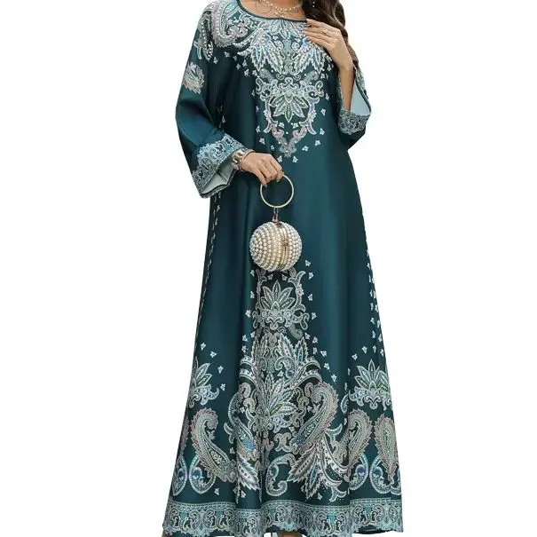 

Luxury Dubai Abaya Eid Djellaba Jalabiya Turkey Kaftan Women Muslim Maxi Dress Diamonds Robe Femme Musulmane Vestidos Ramadan