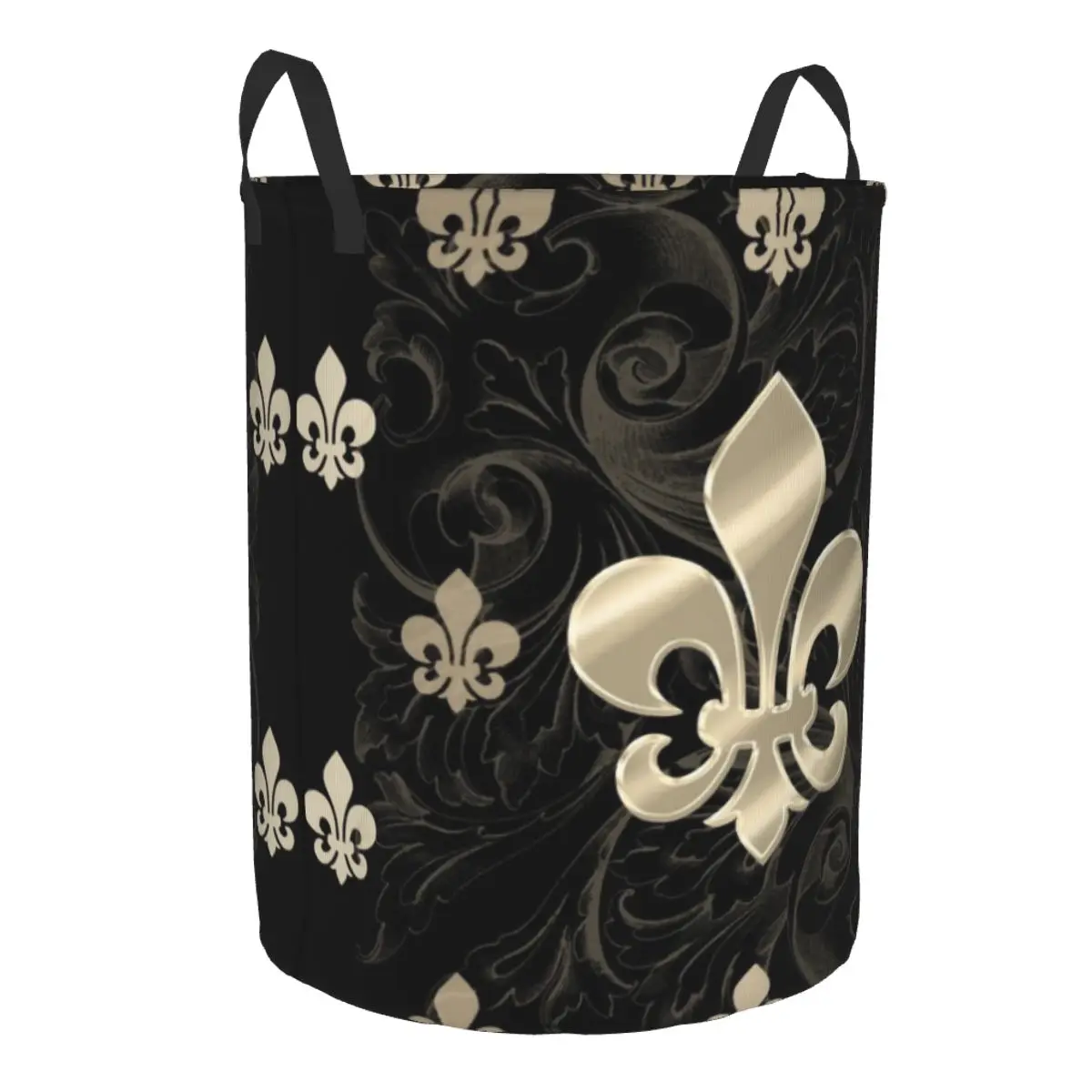 Fleur De Lys Laundry Basket Foldable Lily Flower Clothes Hamper for Baby Kids Toys Storage Bin