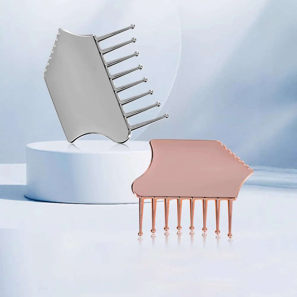 1pc Portable Practical Stainless Steel Multifunctional Scalp Massager Guasha Scraping Tool For Head, Neck, Shoulders, Legs, Arms