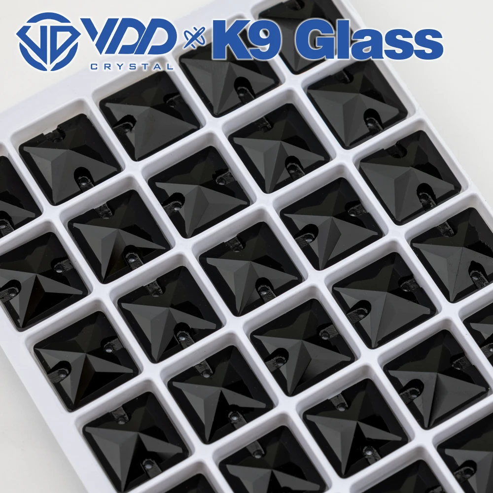 VDD Großhandel Quadratische Hochwertige K9-Glas-Applikationssteine, Kristall-Boxverpackte Flachboden-Nähsteine für Bekleidungsdekorationen – Detail 8