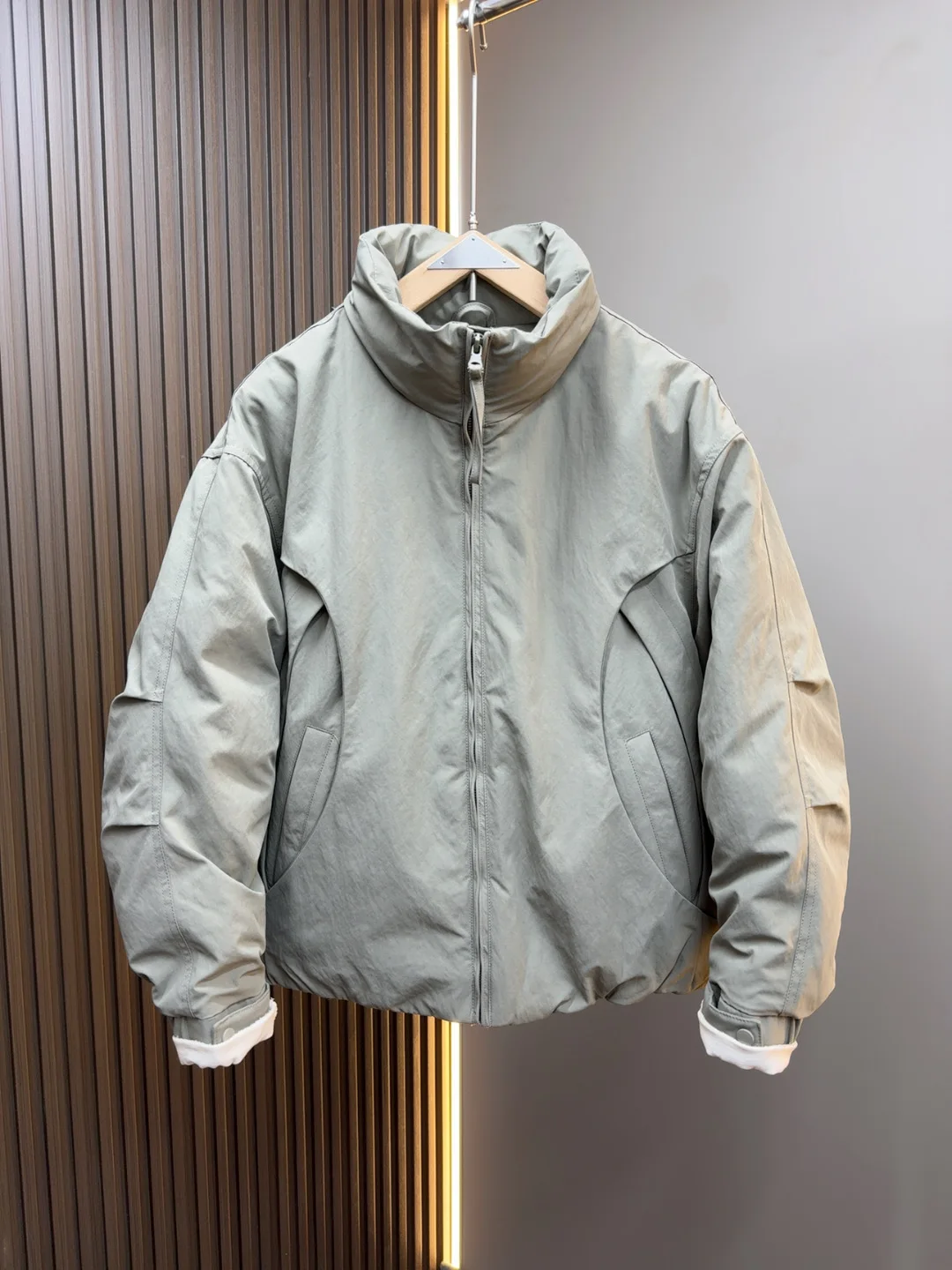 

Men's Thiened White Du down Jaet Stand Collar Casual Warm Windproof 3D Design Pure Color Outerwear Trendy Zipper Closure