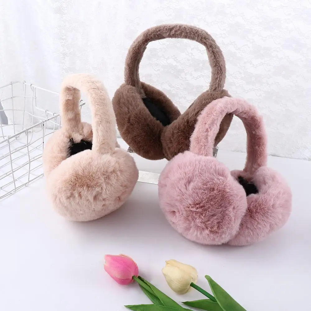 Winter Riding Cute Outdoor Earflap Adult Keep Warmer Female Plush Earmuffs Earcap Ear Warmers Folding Ear Cover