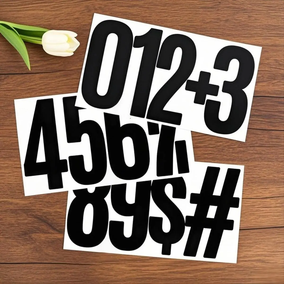 A20I 6 Inch Vinyl Letter Number Stickers,20 Sheets Self-Adhesive Alphabet Stickers,Mailbox Number Sticker for Mailbox,Door