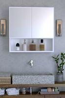 Life Mirrored Multi-Purpose Mirror Shelves Bathroom Cabinet-White