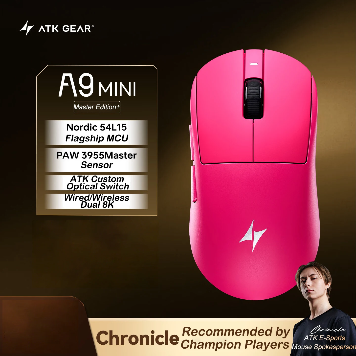ATK Dragonfly A9 MINI マスターワイヤレスゲーミングマウス人間工学に
