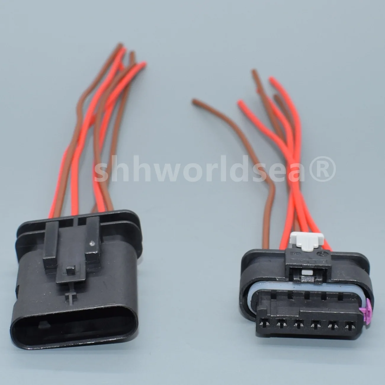 Shhworldsea 6 دبوس مسرع خنق الاستشعار موصل سيارة الخلفية الذيل مصباح مكبح التوصيل 4F0 973 706 1-1718646-1 1-1718806-1