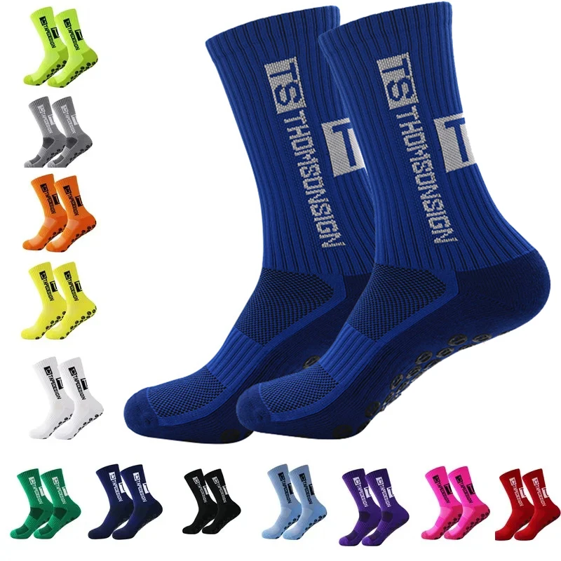 Brand Hot Sale Fashion Sports Breathable Colorful Anti Slip Soccer Athletic Custom Logo Football Grip Riding Socks EUR38-45