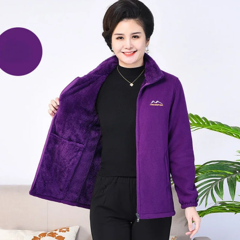 Autumn Winter Fleece Jacket Women Clothing Zipper Sweatshirt Warm Long Sleeve Thick Cardigan Sport Outdoor Warm Sweatshirt New