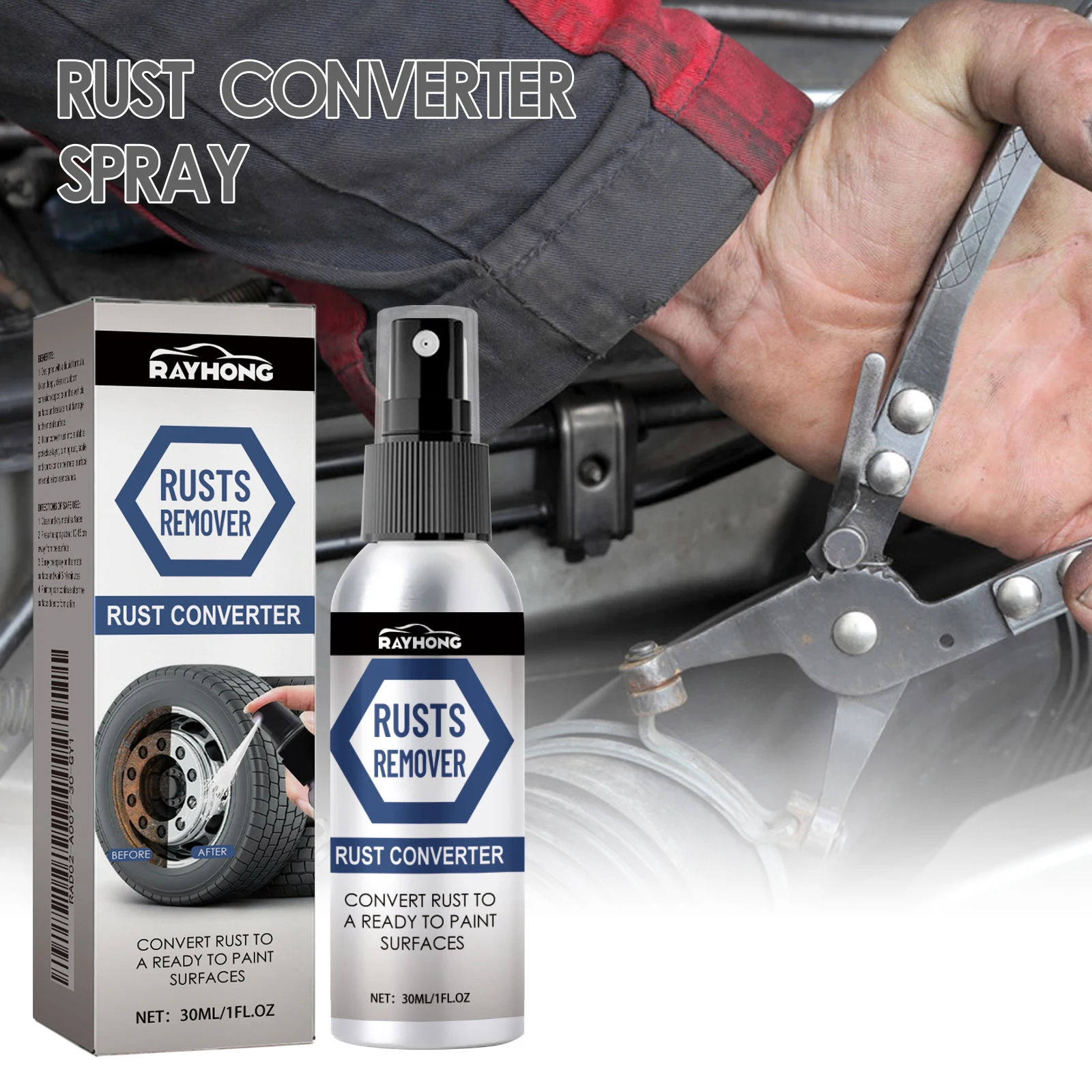 Car Rusts Remover Spray Eliminate Rust Iron Buildup Dissolve Oil Stains Wheel Hub Maintenance Metal Polish Multi-purpose Cleaner