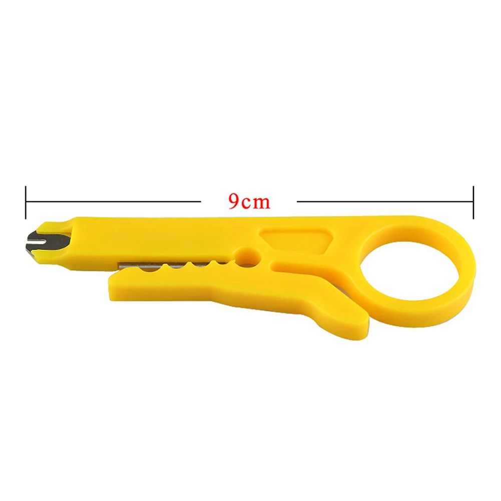 10pc gelber Kabel ab streifer Kunststoffst reifen Drahts tempel nach unten Cutter Stripper manuelle Zange Werkzeug für Cat-5 CAT-5e Cat-6 Datenkabel – Detail 11