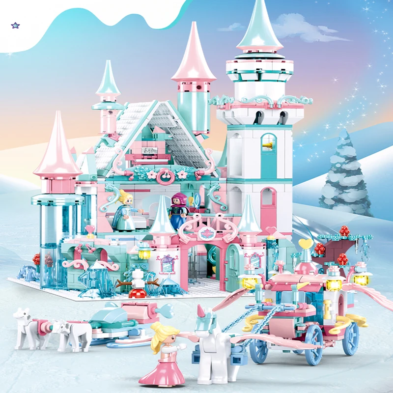 Creative Lovely Children Building Blocks DIY Castle Jigsaw Puzzle Assembled Lovely Princess Toy Play House For Kid Girl Boy Gift