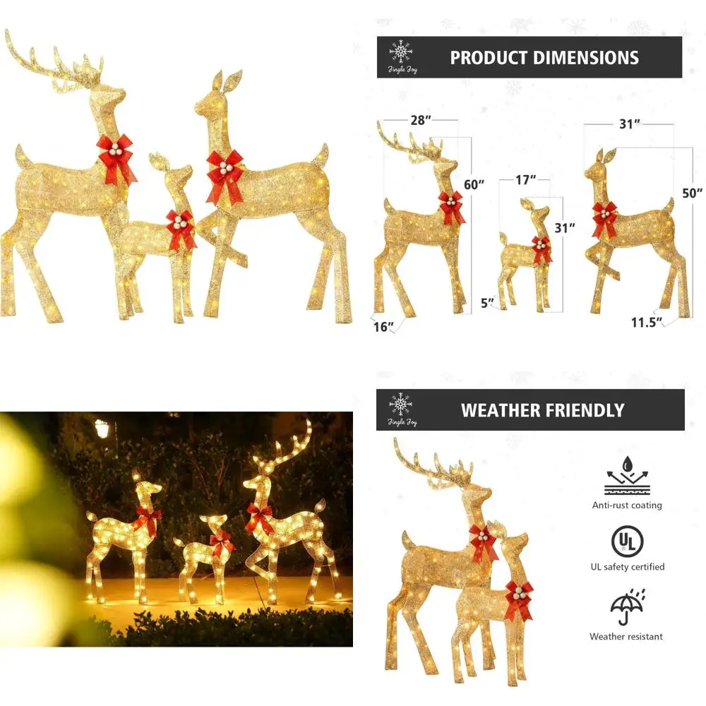 

Illuminated 3-Piece Deer Family Set - 5ft Tall