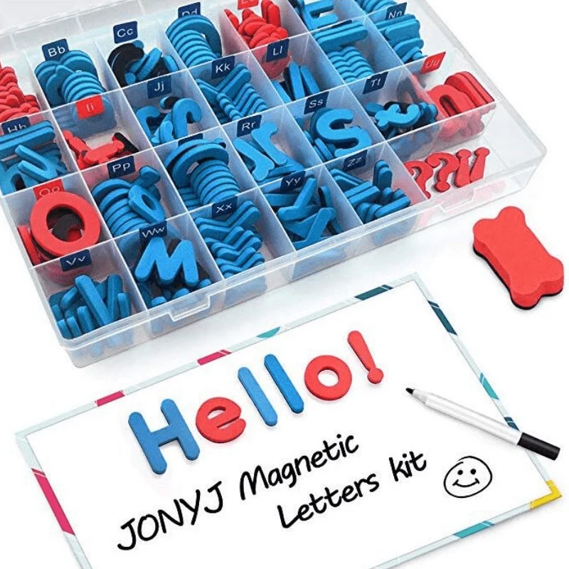 

216PCS Magnetic Alphabet Letters Kit With Magnetic Board ABC Uppercase And Lowercase For Kids Spelling Learning Tool