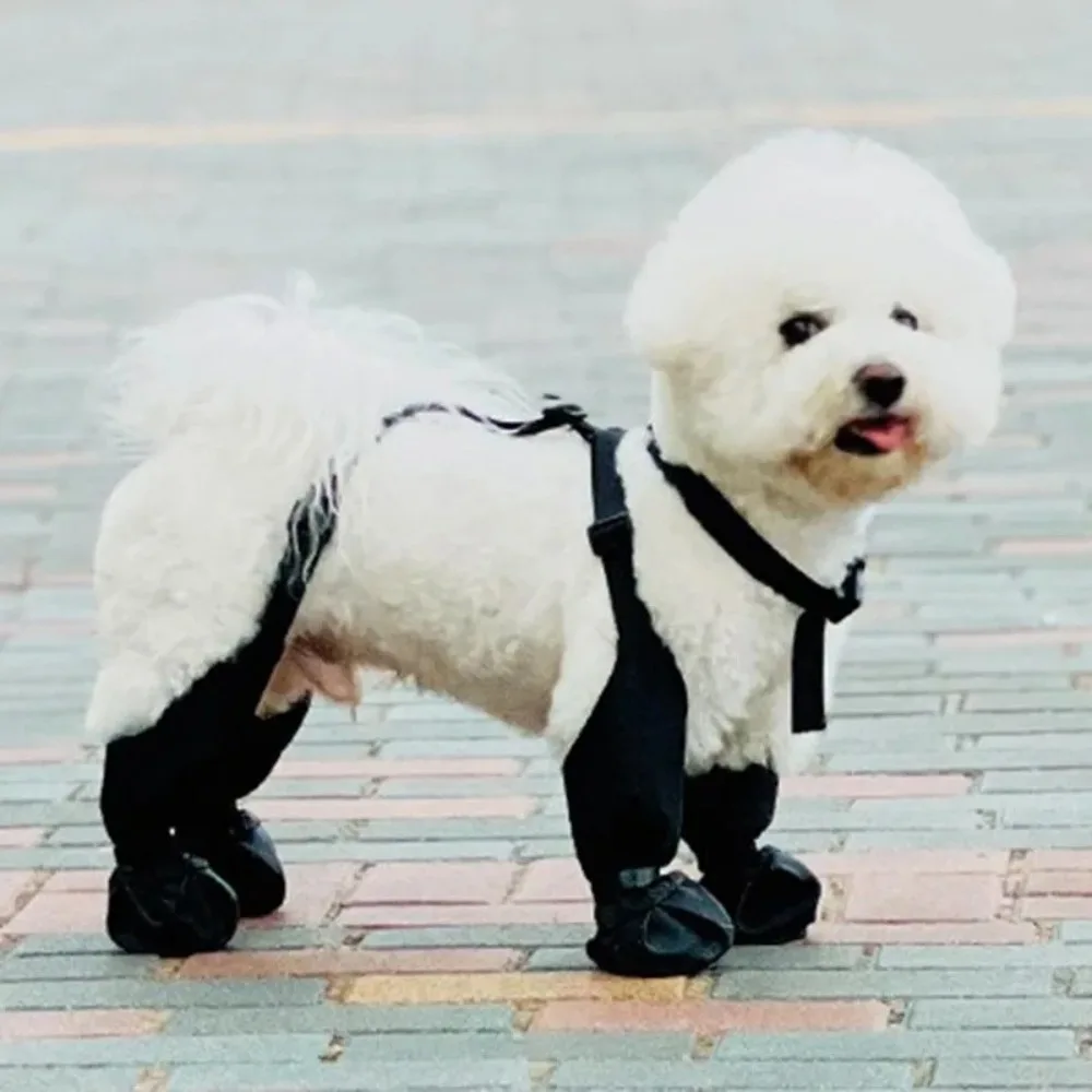 

Adjustable Reflective Dog Shoes Rubber Sole Slip-Resistant Anti-Slip Dog Boots All-Season Dog Paw Protector Outdoor Walking