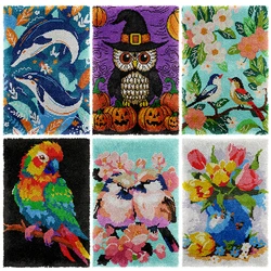 Latch Hook Rug Kits Carpet Canvas Embroidery DIY Crafts Adults Kids Cushion Blanket Crochet Hook Beginners Bedroom Living Room