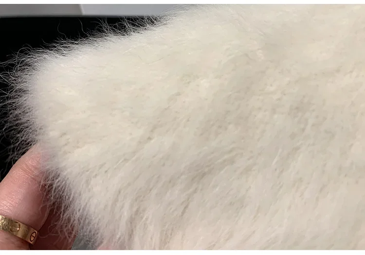 Korea Designer M Eimer Hut Frau Warme Plüsch Angola Kaninchen Fell Hut Dame Herbst Winter Ins Mode Becken Hut Retro Flauschigen Panama – Detail 23