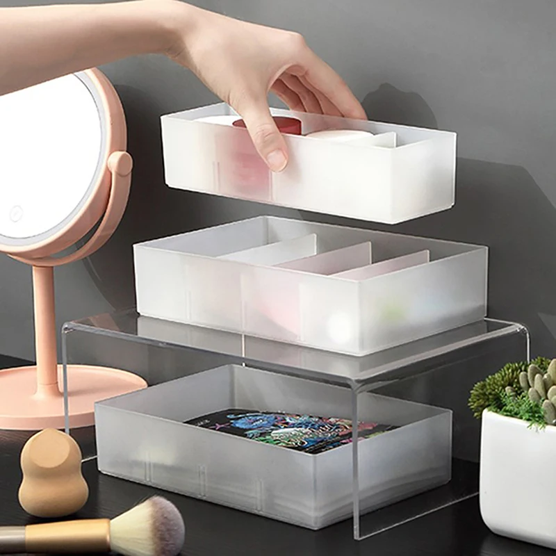 

Adjustable Partition Drawer Storage Box Plastic Combined Translucent Organizer Divided Home Desktop Sundries Cosmetic TSLM1