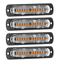 4pcs 12V-24V Car Truck Emergency Light Flashing Firemen Lights Car-Styling Ambulance Police Light Strobe Warning Light Amber Red