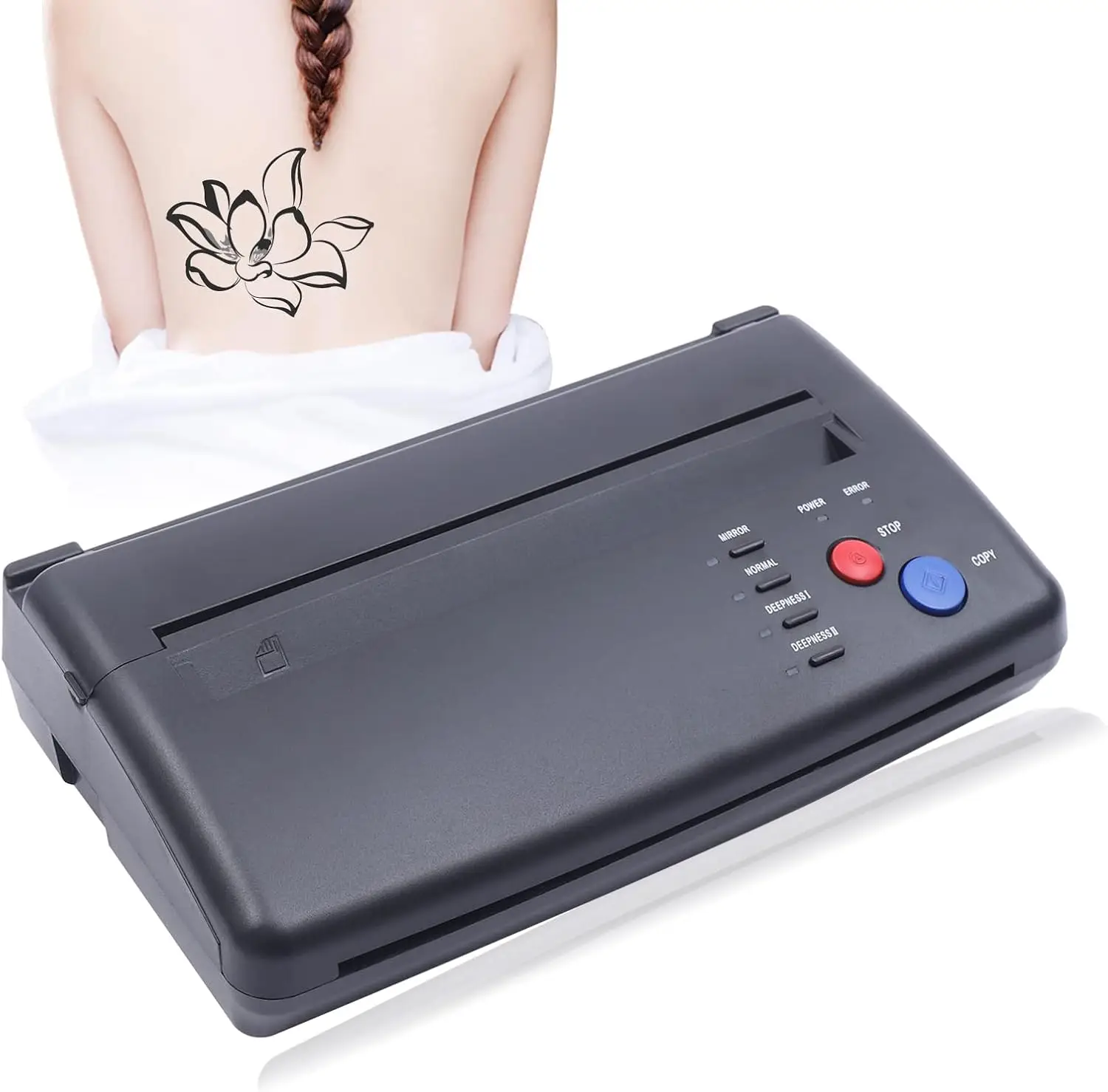 Kit de machine de transfert de tatouages, machine à stencil thermique, imprimante thermique, copieur, imprimante de transfert de tatouages pour tatouages temporaires, tatouage, noir