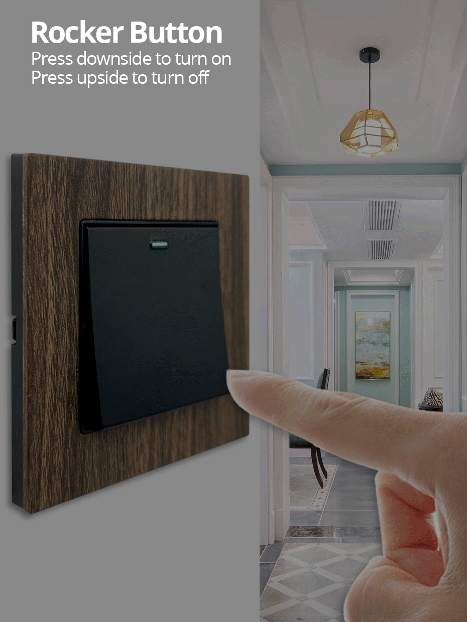 Wallpad Wood Texture Aluminum Alloy Panel EU Electrical Sockets And Wall Switches With LED 1 2 3 Gang 2 3 Way USB Charge Port
