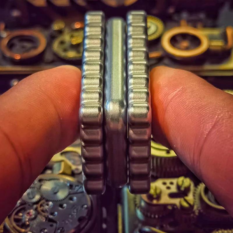 Lee Orange Cookie Push suwak kanapka biszkoptowe trzy warstwy w górę i w dół zabawki na palec Relief Jouet antystresowy Fidget Spinner