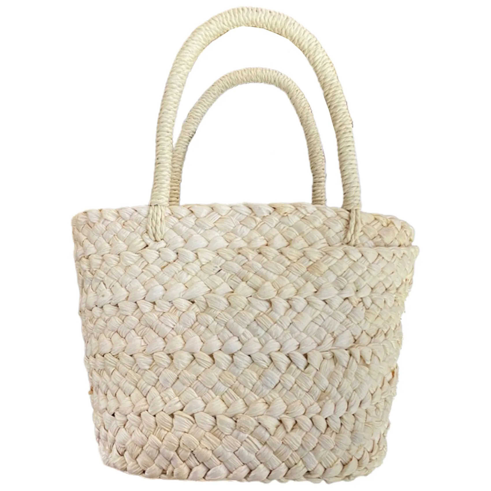ABQR Summer Handmade Small Woven Bag Corn Husk Handbag Basket Straw Rattan Bag Parent-Child Children Straw Rattan Purse