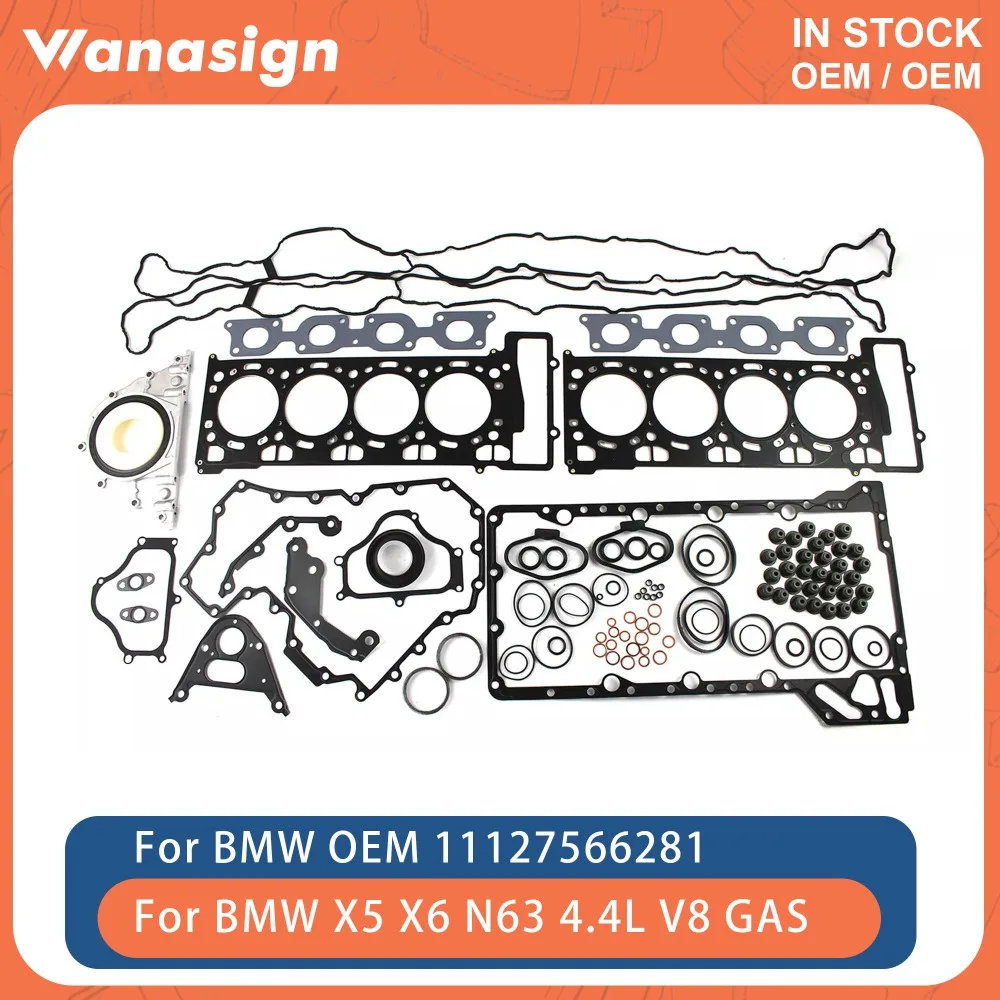 

Engine Overhaul Full Gasket Set Fit 4.4 L For BMW 550i 650i 750i 750Li xDrive X5 X6 N63 N63B44 4.4L V8 GAS 2008-2018 11127566281