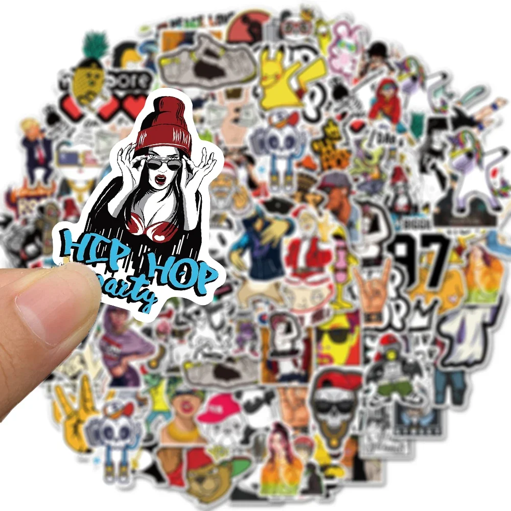 50/100Pcs Pop Hip Hop Style Cartoon Stickers Funny Decals for Guitar Bike Car Helmet Skateboard Graffiti Sticker Kids Toys