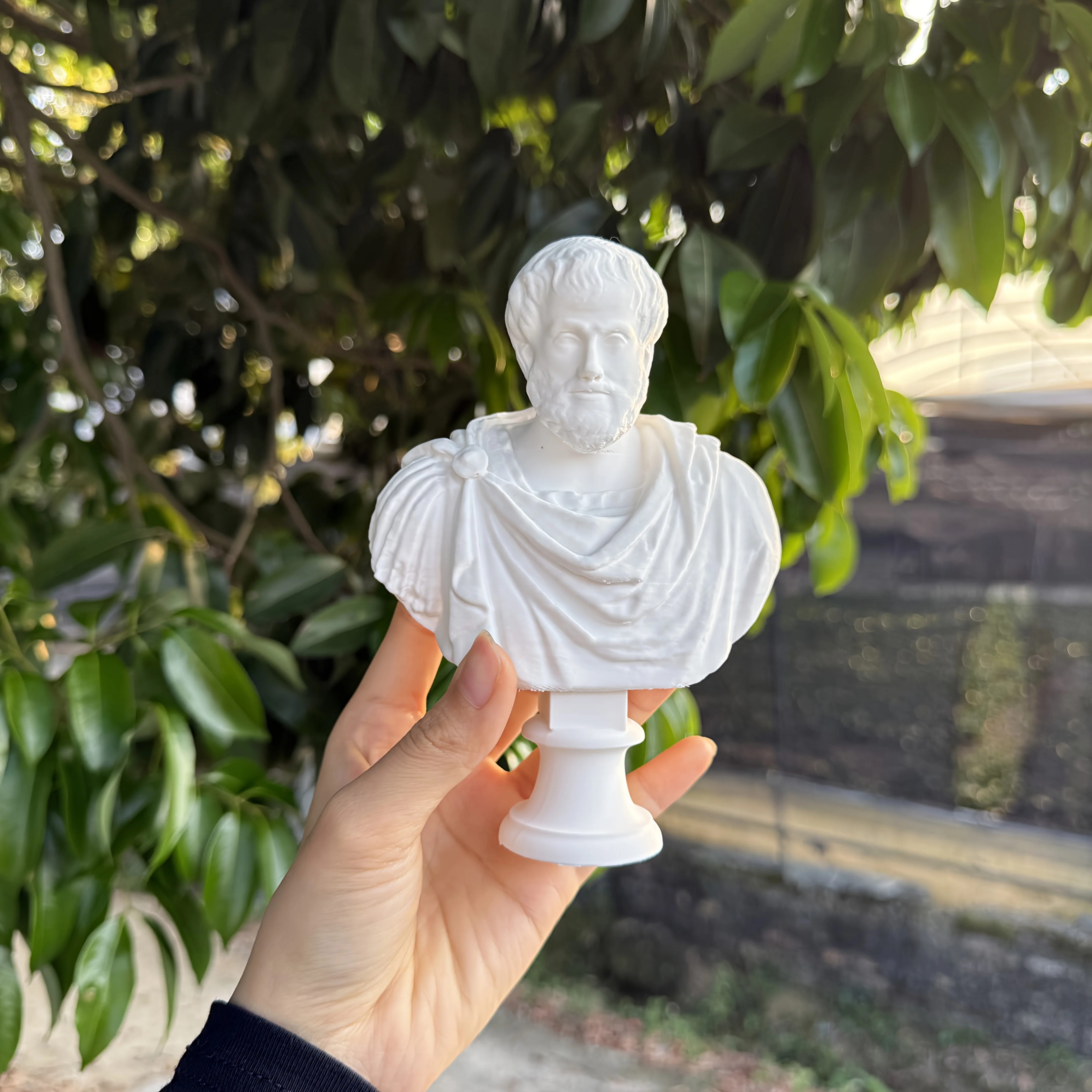 Classic Greek Philosopher Bust 3D Print Ornament Vintage Aristotle Sculpture Elegant Academic & Library Decorative Figurine Gift - view 3