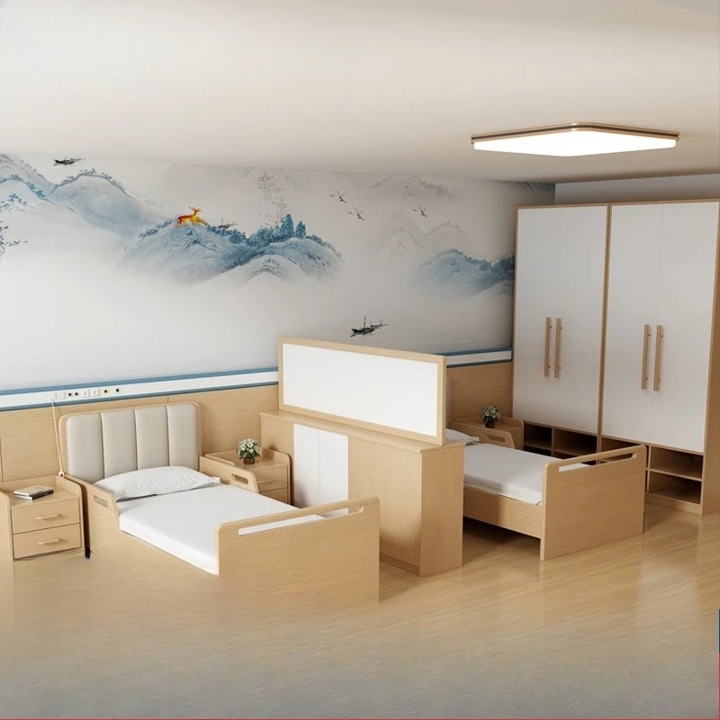 Nursing home single apartment  furniture solid wood self-care manual double rocking single rocking