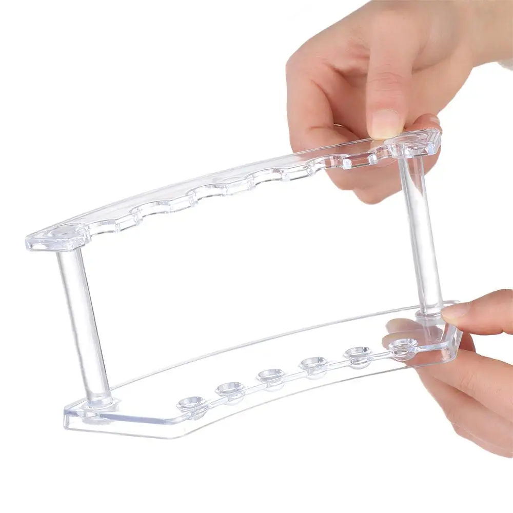 Kids Gift 6/12-Slots Transparent Ballpoint Pen Organizer Makeup Brush Rack Acrylic Pen Holder Nail Brush Holder Display Stand