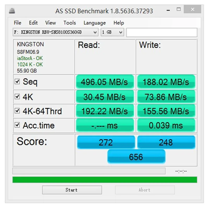 قراءة محرك الأقراص الصلبة 500M RBU-SNS8100S3 M.2 NGFF 64G 60G SSD