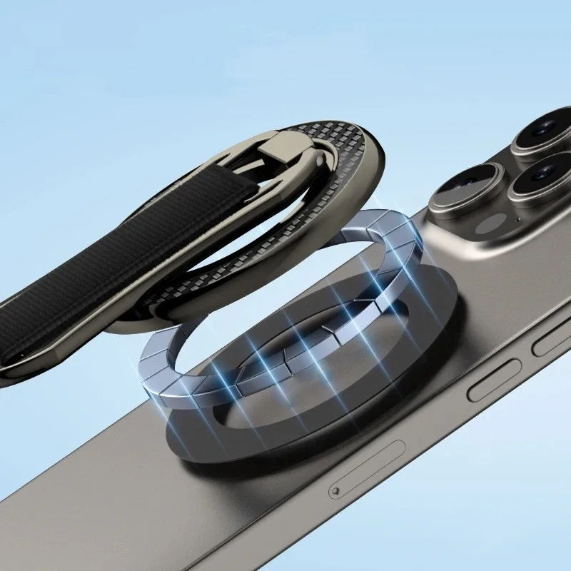 2025 Neuer starker magnetischer Telefonhalter für Magsafe 360-Grad-Drehung, Doppelmagnet-Fingerringständer für iPhone 14 15 16 Xiaomi – Detail 2