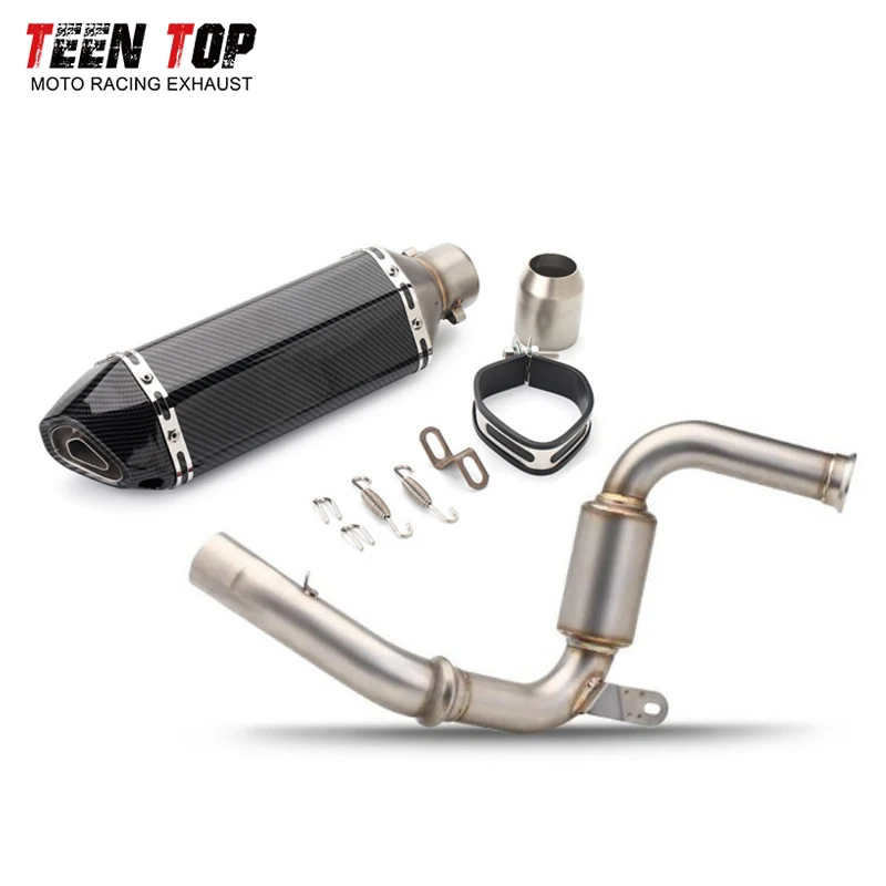 For KTM Duke 250 390 RC390 Exhaust Muffler 2017-2022 Year 51mm Exhaust Motorcycle Duke390 Elbow Escape Moto AK Exhaust Pitbike