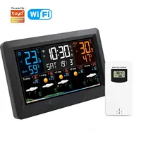 Tuya WIFI Smart Weather Station Home Environment Thermometer Humidity Meter Sensors Digital Clock Weather Forecast Calendar