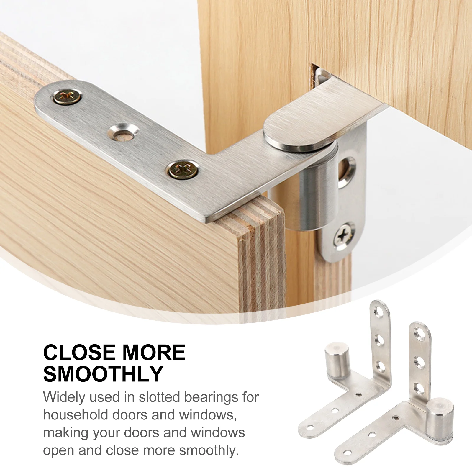 2 Pcs Door and Window Hinge Rotating Book Shelf Stainless Steel Hinges Butt Metal Furniture