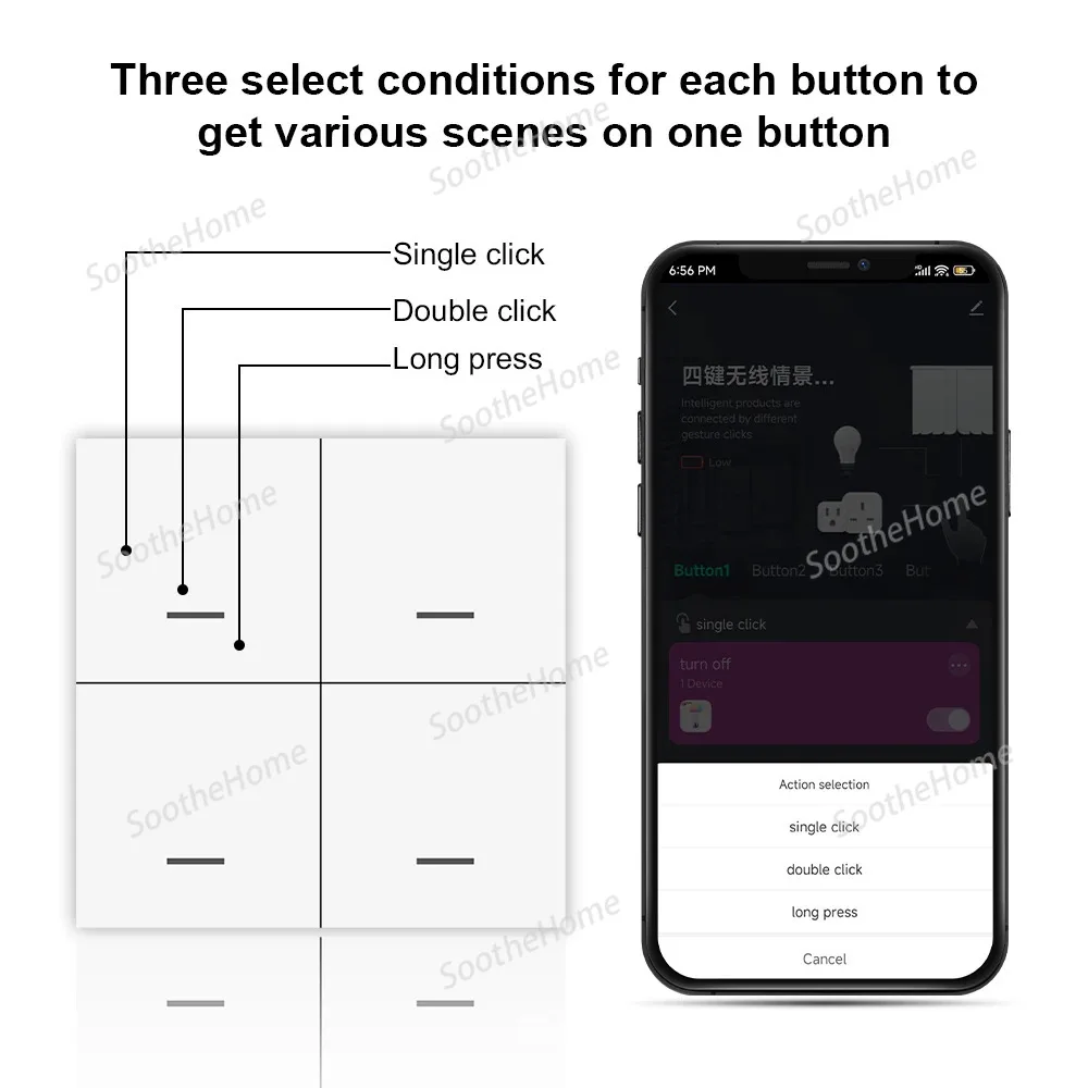For Zigbee Scene switch four-key Random Paste Four-key scene switch home assistant z2m zha