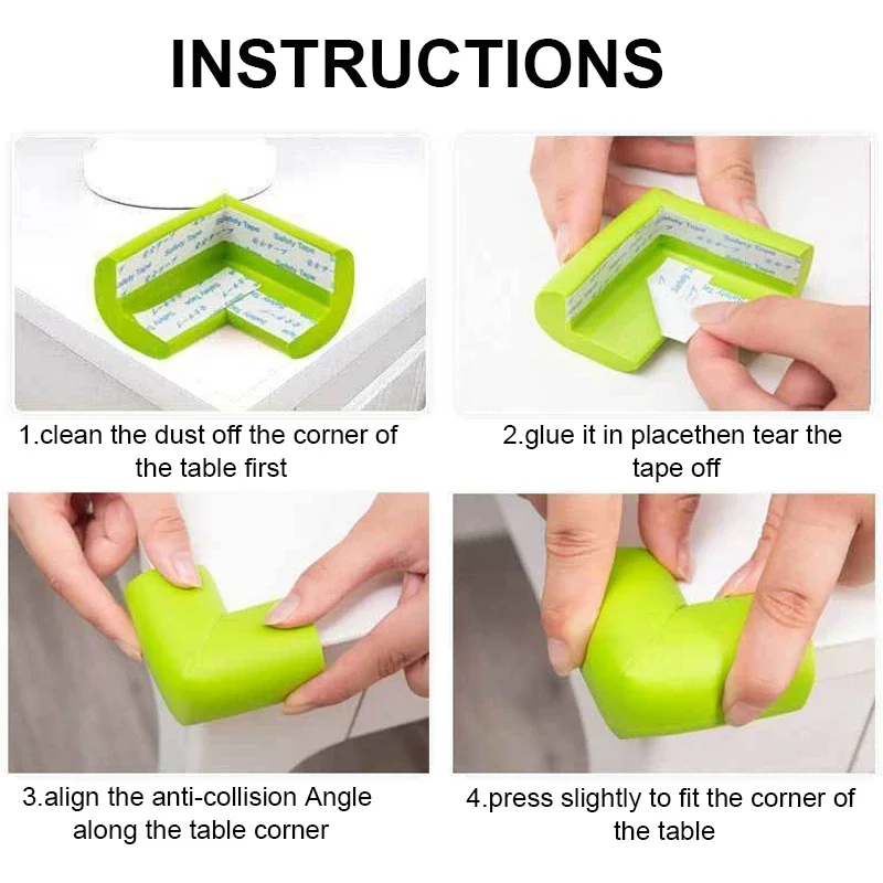 อุปกรณ์ป้องกันมุมโต๊ะทำจาก PVC 4ชิ้นอุปกรณ์ป้องกันความปลอดภัยของเด็กมุมโต๊ะกันการชนกันของเด็กส่วนประกอบเฟอร์นิเจอร์เพื่อความปลอดภัยของเด็ก